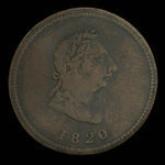 Canada, inconnu, 1/2 penny : 1820