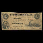 Canada, St. Stephen's Bank, 1 dollar : 1 mai 1863