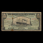 Guyane britannique, Banque Royale du Canada, 5 dollars : 2 janvier 1920