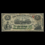 Canada, Maritime Bank of the Dominion of Canada, 5 dollars : 3 octobre 1881