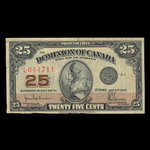 Canada, Dominion du Canada, 25 cents : 2 juillet 1923