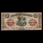 Canada, Bank of Clifton, 2 dollars : 1 septembre 1861