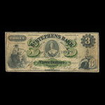 Canada, St. Stephen's Bank, 3 dollars : 1 octobre 1873