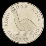 Canada, Calgary Zoo, 1 admission, adulte : 1968