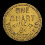 Canada, Toronto Dairy Co., 1 pinte de lait : 1895