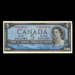 Canada, Banque du Canada, 5 dollars : 1954