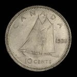 Canada, Georges VI, 10 cents : 1938