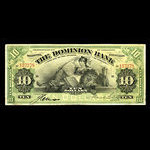 Canada, Dominion Bank, 10 dollars : 2 janvier 1900