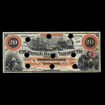 Canada, Exchange Bank of Yarmouth, 20 dollars : 1 juillet 1902