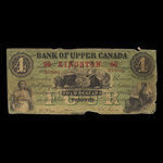 Canada, Bank of Upper Canada (York), 4 dollars : 2 juillet 1859