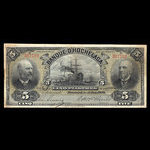 Canada, Banque d'Hochelaga, 5 piastres : 2 mai 1898