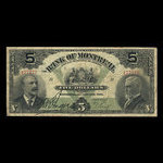 Canada, Banque de Montréal, 5 dollars : 3 janvier 1911