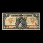 Canada, Standard Bank of Canada, 5 dollars : 2 janvier 1918