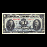 Canada, Imperial Bank of Canada, 10 dollars : 3 janvier 1939