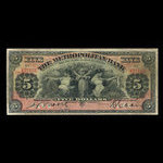 Canada, Metropolitan Bank (The), 5 dollars : 5 novembre 1902