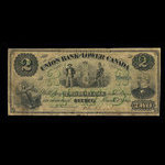 Canada, Union Bank of Lower Canada, 2 dollars : 1 mars 1866