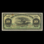 Canada, Metropolitan Bank (The), 10 dollars : 5 novembre 1909