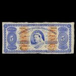 Canada, Bank of British North America, 5 dollars : 1 mai 1884