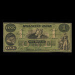 Canada, Molsons Bank, 1 dollar : 1 octobre 1857