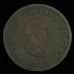 Canada, inconnu, 1/2 penny : 1815