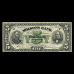 Canada, Molsons Bank, 5 dollars : 2 janvier 1900