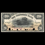 Canada, Northern Bank, 20 dollars : 1 novembre 1905