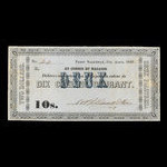 Canada, William Price & Fils, 10 shillings : 31 août 1850