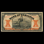 Canada, Bank of Hamilton, 10 dollars : 1 mars 1922