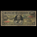 Canada, Bank of Hamilton, 20 dollars : 2 janvier 1904