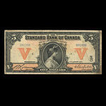 Canada, Standard Bank of Canada, 5 dollars : 2 janvier 1914