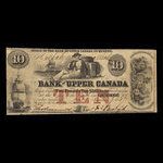 Canada, Bank of Upper Canada (York), 10 dollars : 7 janvier 1857