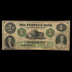 Canada, Peoples Bank of New Brunswick, 1 dollar : 1 septembre 1864