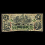 Canada, Stadacona Bank, 4 dollars : 2 avril 1874