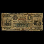 Canada, Bank of British North America, 4 dollars : 1 janvier 1856