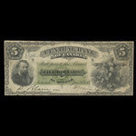 Canada, Central Bank of Canada, 5 dollars : 1 janvier 1884