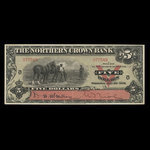 Canada, Northern Crown Bank, 5 dollars : 2 juillet 1908