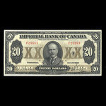 Canada, Imperial Bank of Canada, 20 dollars : 1 novembre 1923