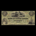 Canada, Bank of Upper Canada (York), 2 dollars : 2 juillet 1859