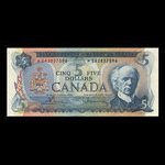 Canada, Banque du Canada, 5 dollars : 1972