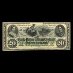 Canada, Bank of Prince Edward Island, 20 dollars : 1 janvier 1872