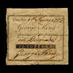 Canada, George King, 20 coppers : 1 juin 1772