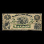 Canada, Bank of Liverpool, 4 dollars : 1 novembre 1871