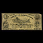 Canada, Commercial Bank of Canada, 1 dollar : 2 janvier 1857