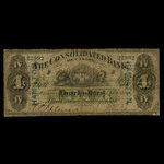 Canada, Consolidated Bank of Canada, 4 dollars : 1 juillet 1876