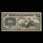 Canada, Bank of Hamilton, 20 dollars : 1 juin 1914