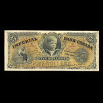 Canada, Imperial Bank of Canada, 5 dollars : 1 janvier 1910