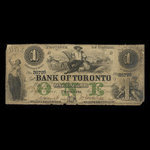 Canada, Bank of Toronto (The), 1 dollar : 2 juillet 1859