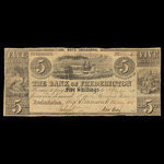 Canada, Bank of Fredericton, 5 shillings : 8 mai 1837