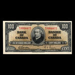 Canada, Banque du Canada, 100 dollars : 2 janvier 1937