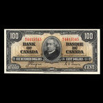 Canada, Banque du Canada, 100 dollars : 2 janvier 1937